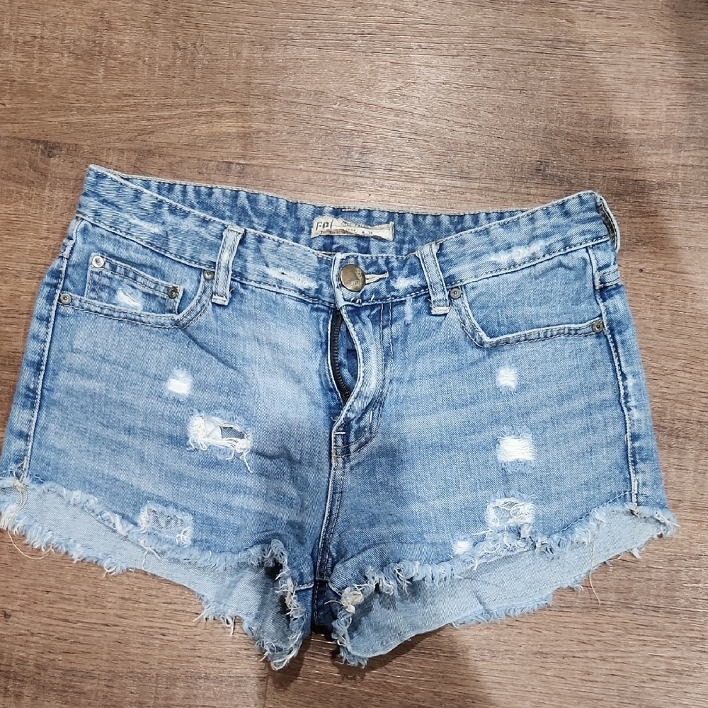 Vintage Free People Distressed Denim Shorts